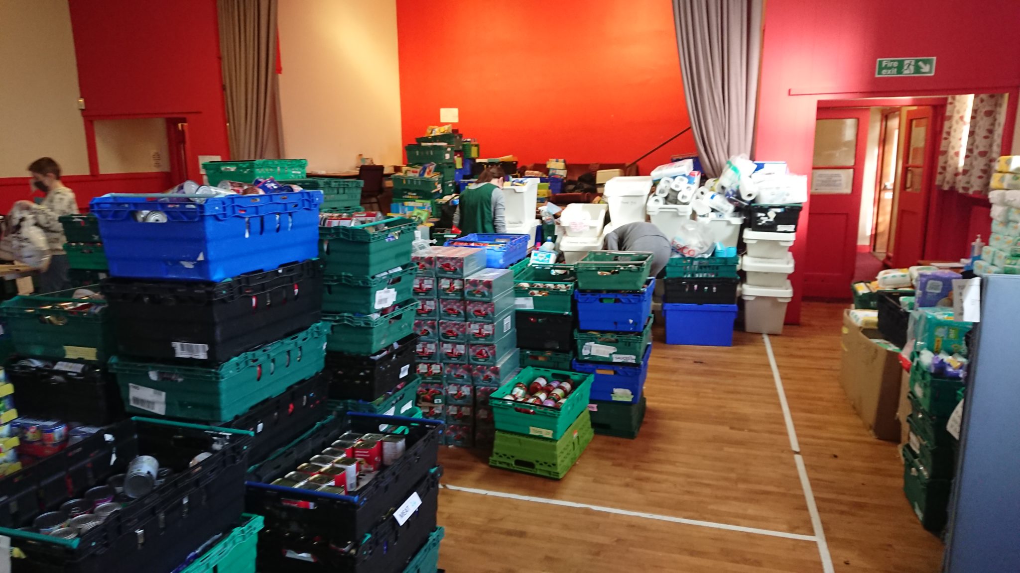 We’re working from our temporary warehouse Glasgow NW Foodbank